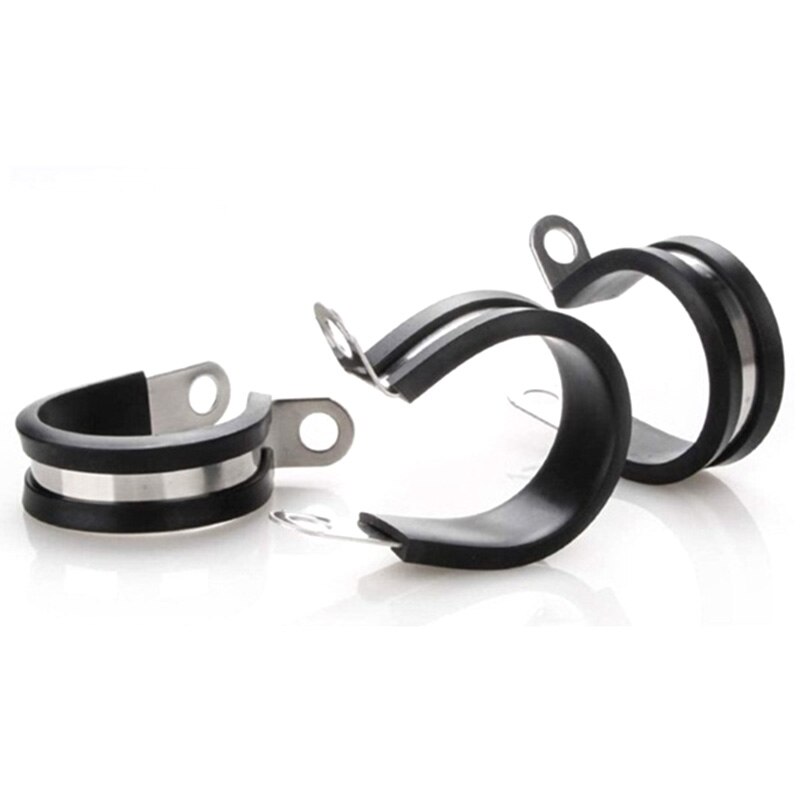 Cable Clamp,52Pcs Rubber Cushion Insulated Clamp.Stainless Steel Metal Clamp (Assortment Kit 3)