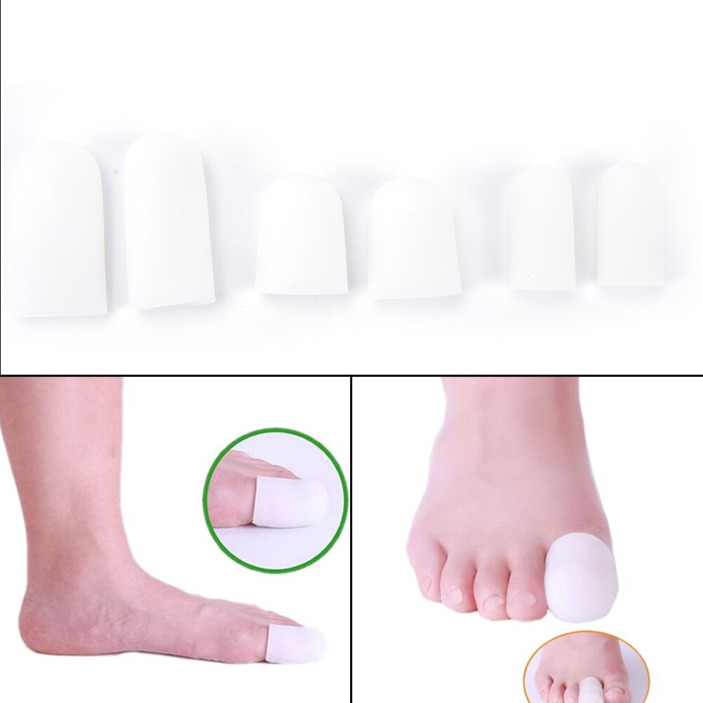 2 stk 3 sizessilicone gelrør bandage finger- og tåbeskyttere fodfødder smertelindrende vagt til fodpleje indlægssåler