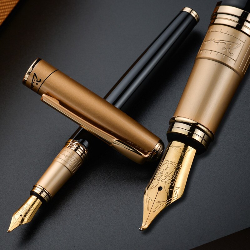 Picasso 906 Athens Dynasty Fine Nib / Calligraphy Bent Nib Fountain Pen Original Box Optional Black with Noble Golden/Silver Cap