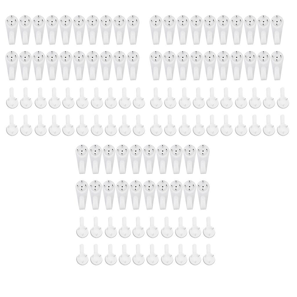 60x Invisible Traceless Wall Mount Photo Picture Frame Nail Hook Hanger 30mm