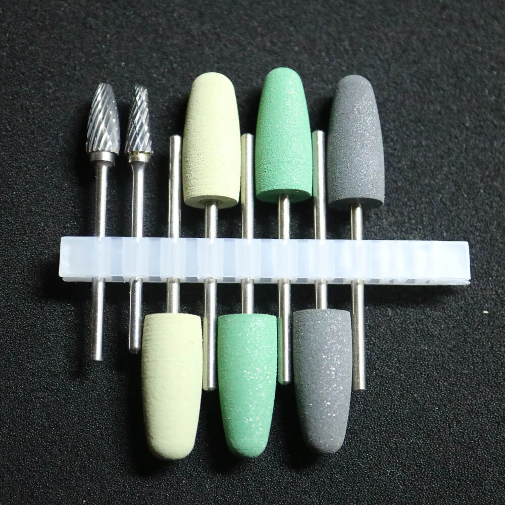8pcs 2.35mm shank Acrylic Polishing Tungsten Carbide Cutter kit