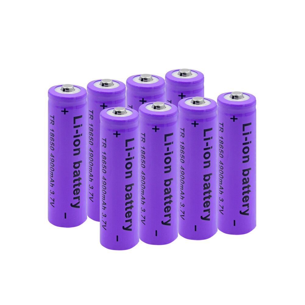 Rechargeable 18650 Battery 3.7V 4900mAh Li-Po Lithium Li-polymer Li-ion Replacement Batteries For LED Flashlight Torch: 8 PCS