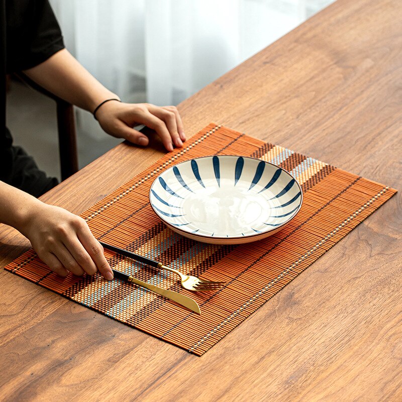 Bamboo Placemat Coaster Northern Europe Anti-scalding Waterproof pad Table Mat Decoration Tea Accessories Household Kitchen Mat