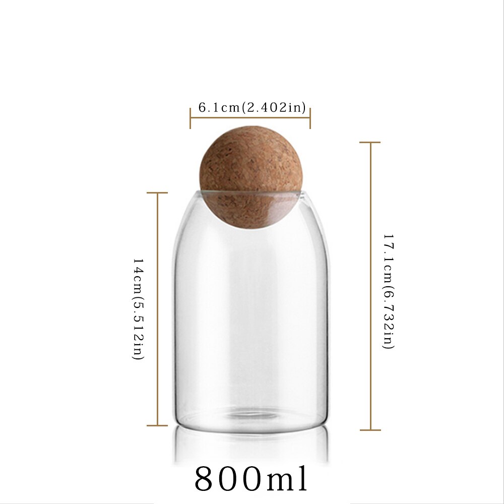 kitchen glass storage bottles,bulk products Jars with lid spices Sugar tea coffee container receive Organizer Cans: 800ml