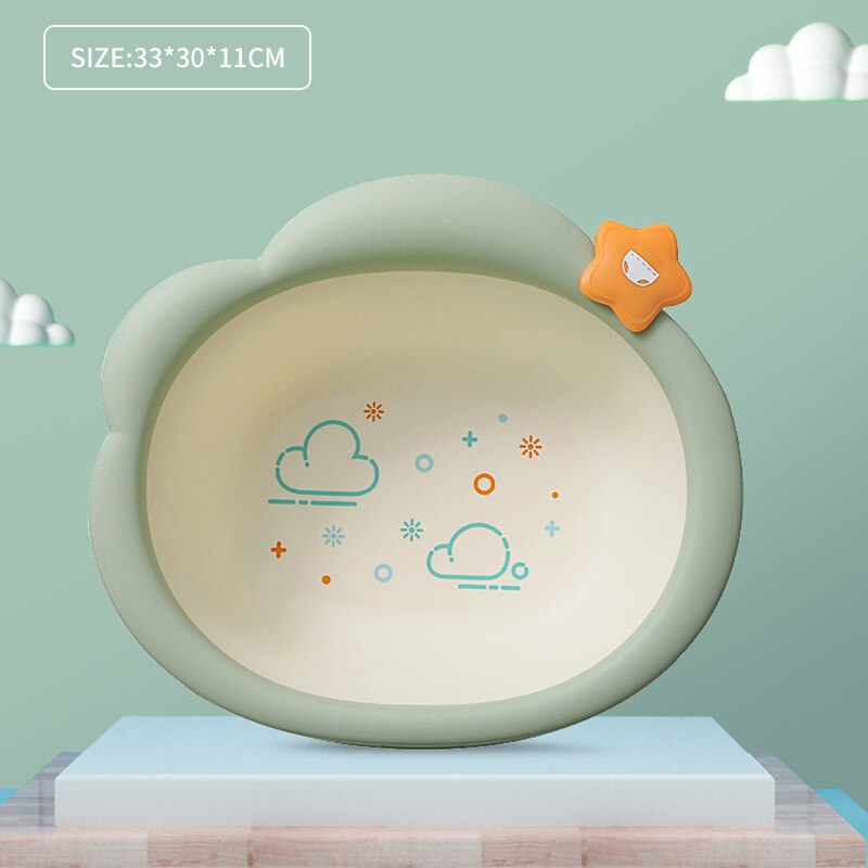 Baignoire épaissie de bébé de lavabo de bain de pied de baignoire de bébé qui respecte l'environnement en plastique de Silicone portatif avec le modèle de bande dessinée diverses couleurs: 2