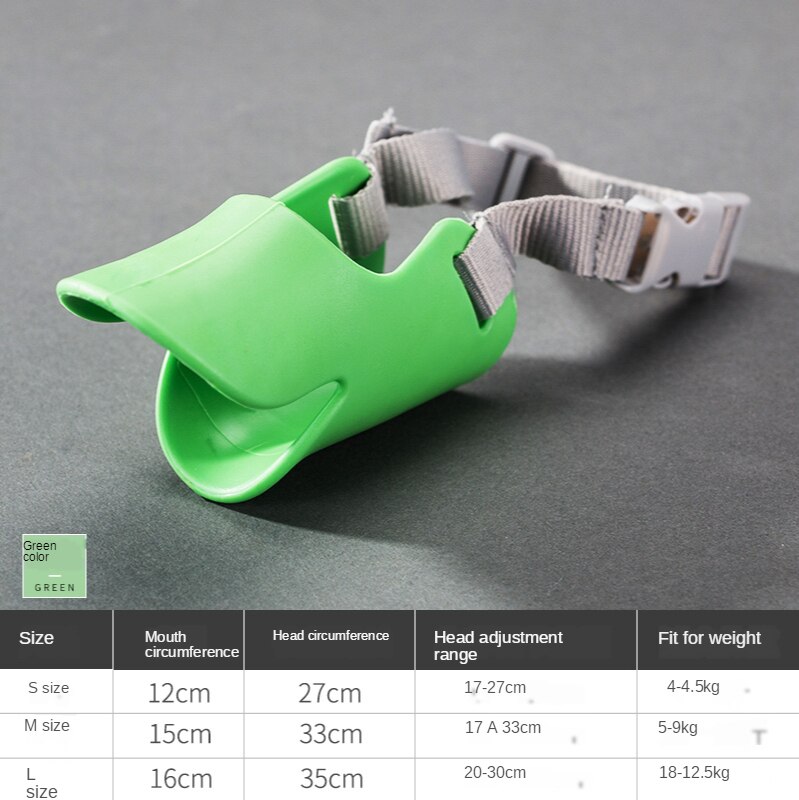Dog Muzzle Anti-biting, Anti-calling, Anti-eating Teddy Mouthpiece Bark Stopper Pet Mask Pomeranian Corgi Dog Supplies: Green / M