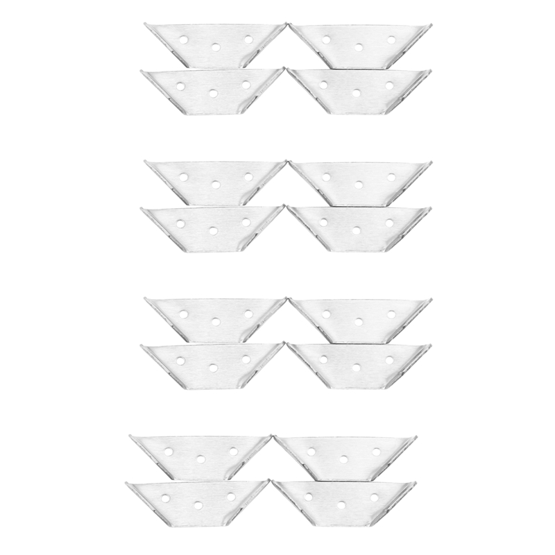 16Pcs Multifunctional Stainless Steel Angle Code Right Angle Fixed Bracket Furniture Wood Board Angle: Default Title