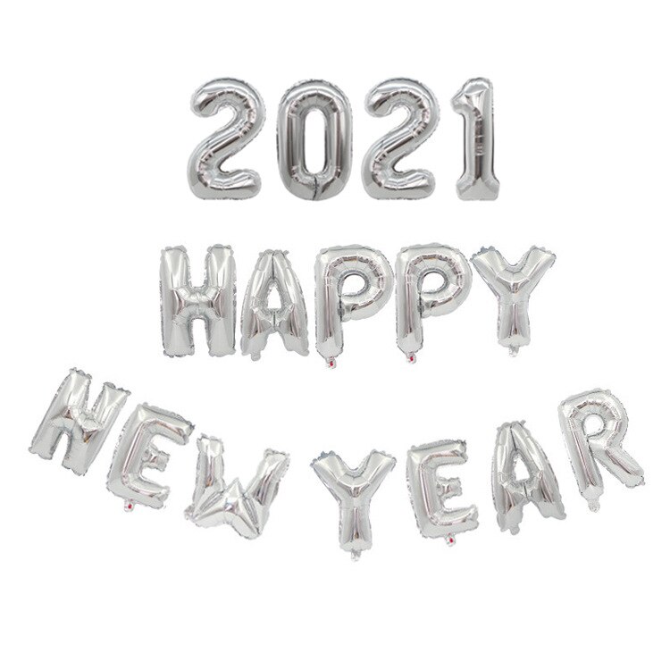Balloons Rose Gold Silver Number Foil Baloons Happy Year Letter Foil Balloon DIY for Xmas Christmas Party Decoration: A04