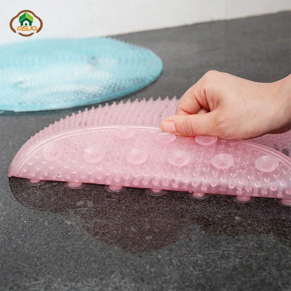 Msjo siliconen badmat antislip ronde spa douche badkamer voeten rugborstel massage bad voetborstel dode huid antislip douchemat