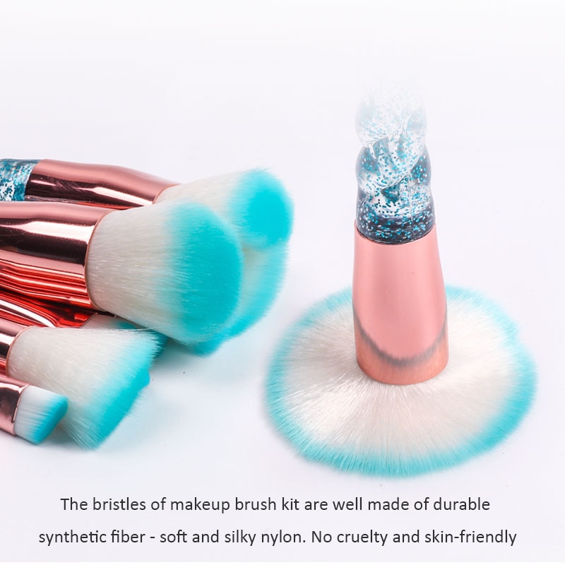 Dighealth – ensemble de pinceaux de maquillage licorne, lot de 10 pièces, professionnels, poignée en spirale, cristal, poudre de fond de teint, outils cosmétiques