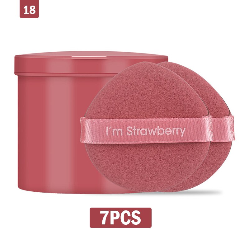 Éponge de maquillage Double face pour femmes, ensemble cosmétique à la fraise, doux, outil de maquillage, 1/3/7 pièces: --N18