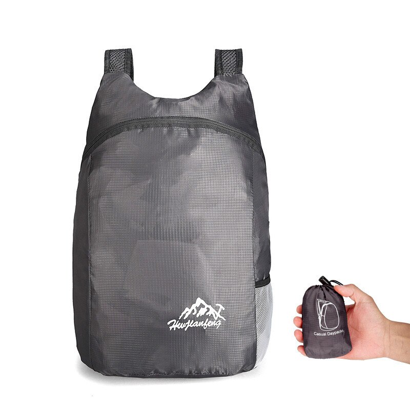 Mochila impermeable de 20L para hombre y mujer, bolso de día plegable, ultraligero, para viajes al aire libre, senderismo, escalada: 81231-Gray