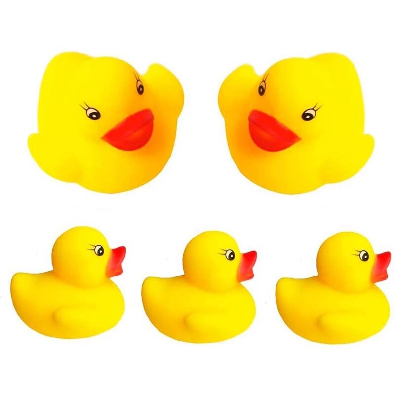 60-300 Stuks Piepende Rubber Duck Duckie Float Bad Speelgoed Baby Douche Water Speelgoed Voor Zwembad Party Speelgoed Jongens Meisjes