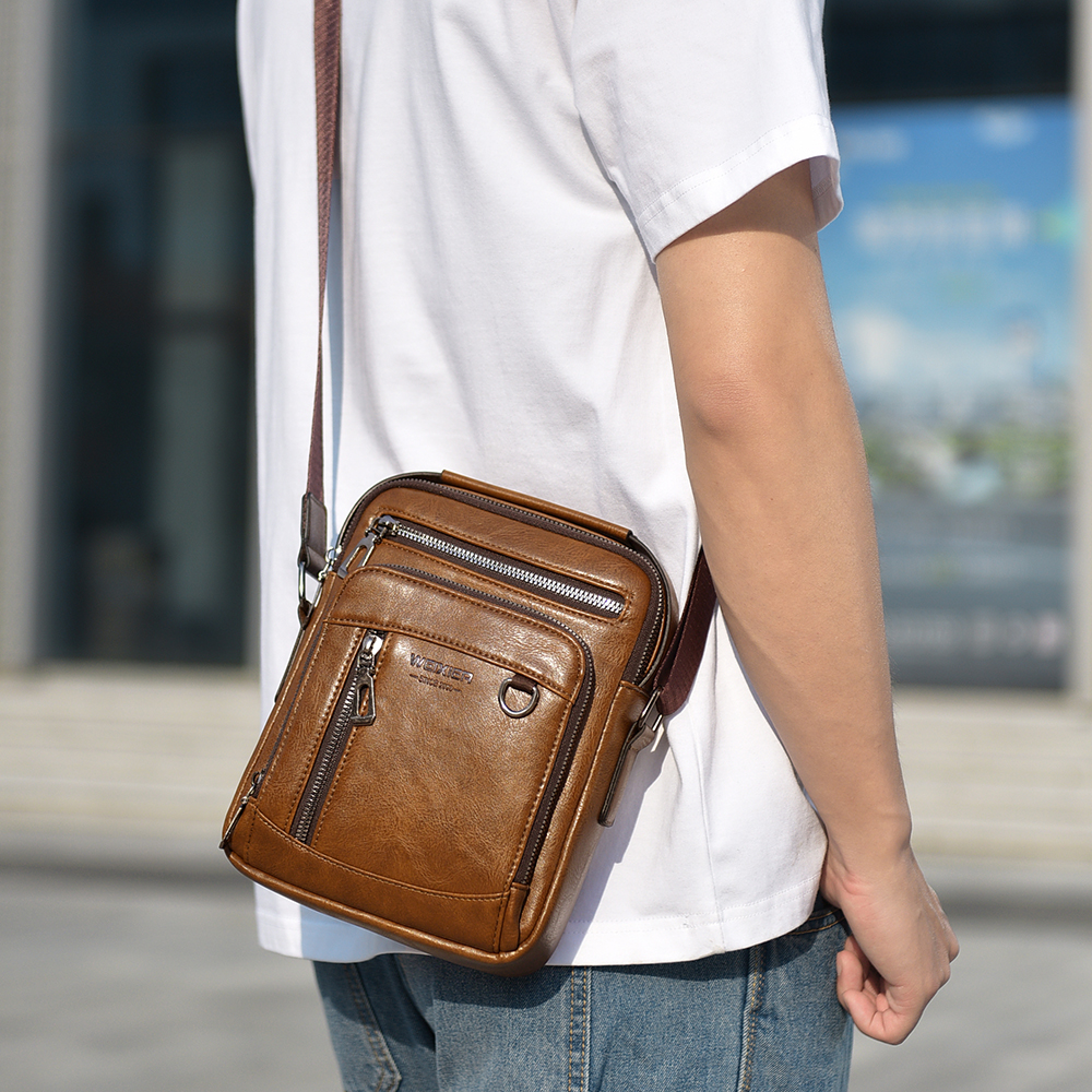 Mannen Schoudertas voor 9.7 "iPad Mannen PU Leer Mannen Crossbody Tassen Business Mannelijke Effen Messenger Bag reistas mannen Handtas
