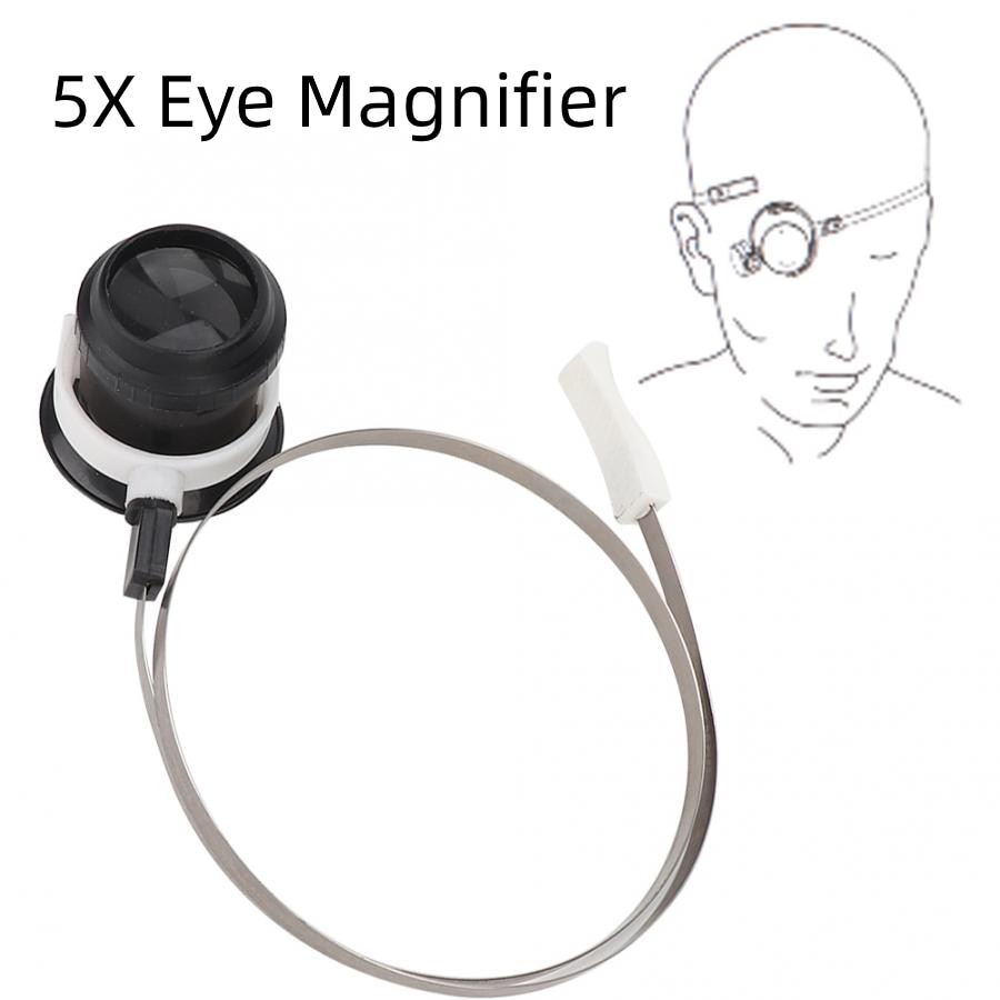 5x øje lupe loop forstørrelsesglas hovedbånd forstørrelsesglas linse smykker ur del reparation værktøj tilbehør til urmager juveler