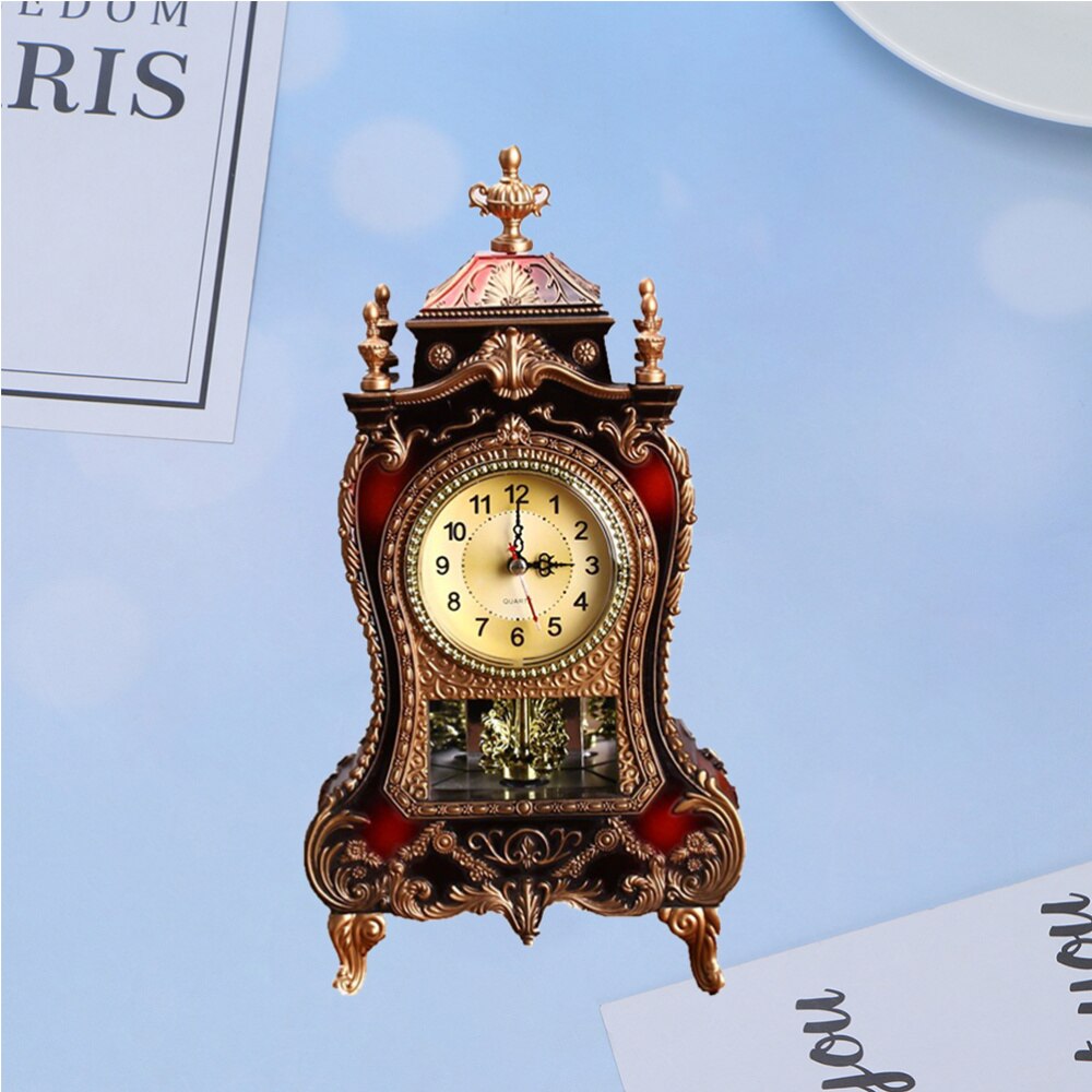 1Pc European Style Desk Clock Fashionable Decorative Table Clock Without Battery Archaistic Clock Decor Musical Time Be
