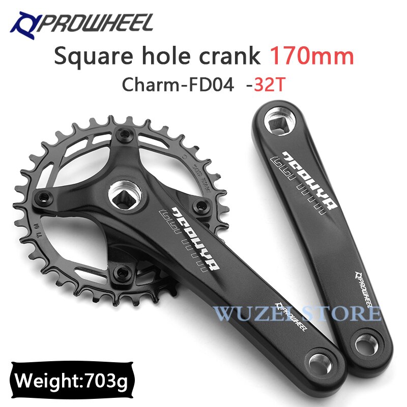 Prowheel Fiets Crank Tandwiel Mtb Fiets Vierkant Gat 170Mm 175Mm Crankstel 32T 34T 36T 38T 40T 104BCD Staal Smalle Brede Kettingblad: 170mm 32T