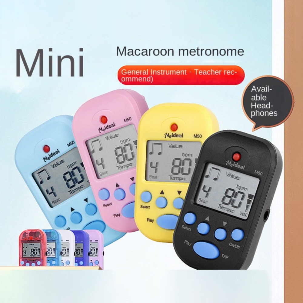 Lcd mini metronom dobbeltkanals clip-on lomme metronom praktisk plast digital beat tempo metronom guitar