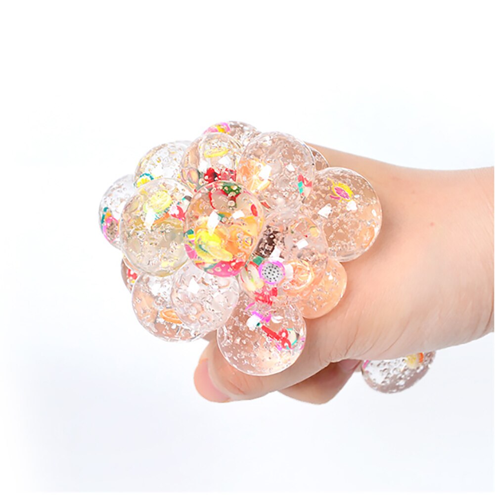 Hand Pinch Squeeze Vent Grape Decompression Ball Toy Teen Adult Portable Touch Elastic Decompression Pinch Ball: Default Title