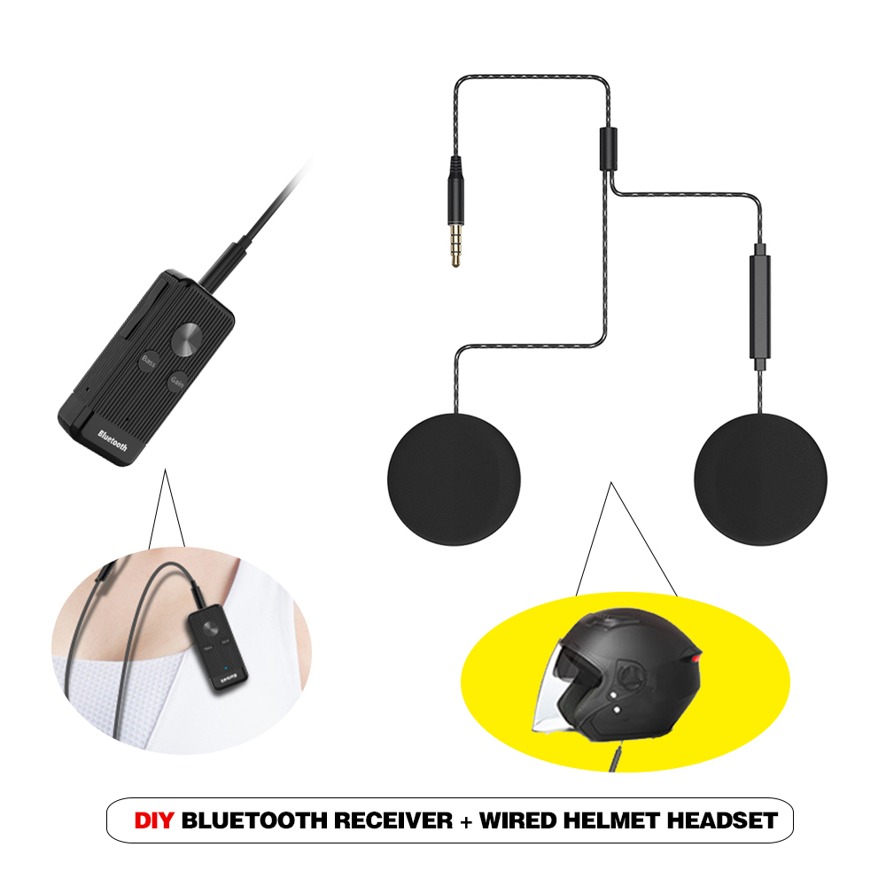 DIY Bluetooth Motorrad Helm Headset Dual Lautsprecher Geflochtene Ohrhörer Kopfhörer Flache Stirnband Kopfhörer 3,5mm Stereo stecker: Blau