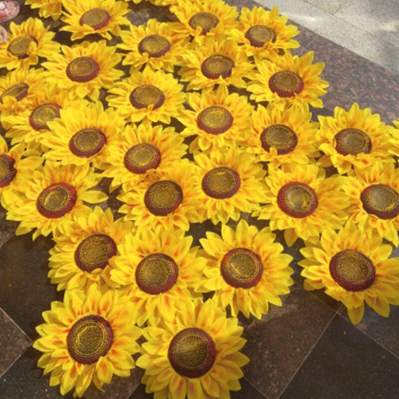 60CM Large Sunflower Head Performing Props Handhold Artificial Silk Flower Wall Hanging Wreath Home Wedding Party Decoration