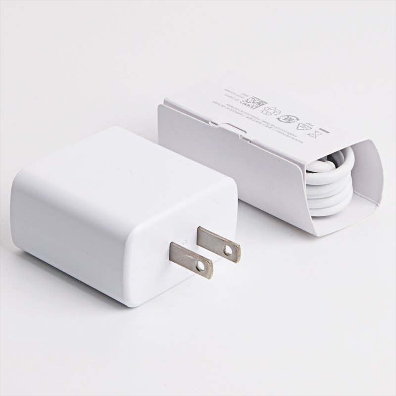 Samsung originale 45W EU US UK USB-C caricabatterie super adattivo per ricarica rapida 100CM PD cavo per Galaxy S21 S20 nota 20 Ultra nota 10: White US Add Cable