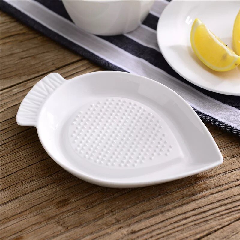Prato de cerâmica para bebê com assistência, ralador de alho, prato de frutas, porcelana, prato de moagem para bebê, máquina de cozinhar, bandeja de ferramentas