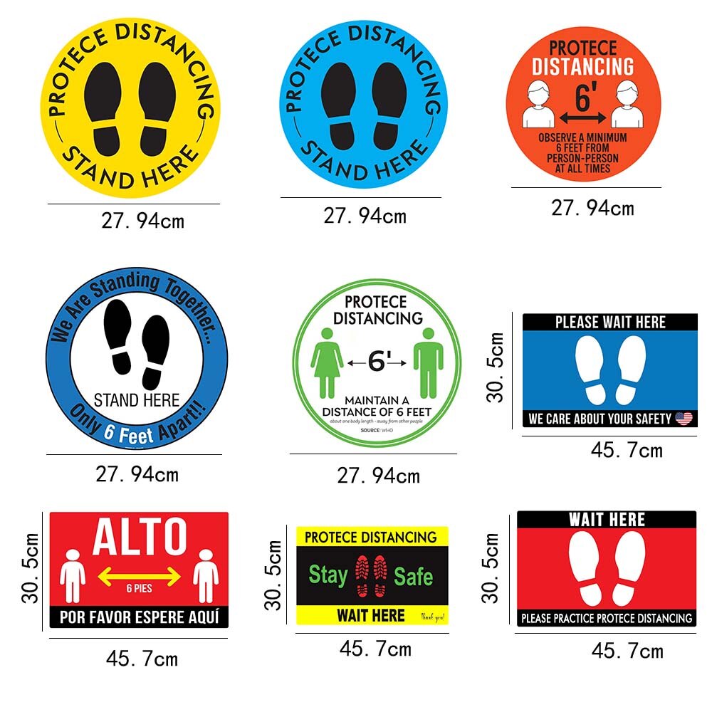 Waterproof Public Area Social Distancing Floor Sticker Please Keep Your Distance Isolation Label Safety Floor Sign Decal Sticker