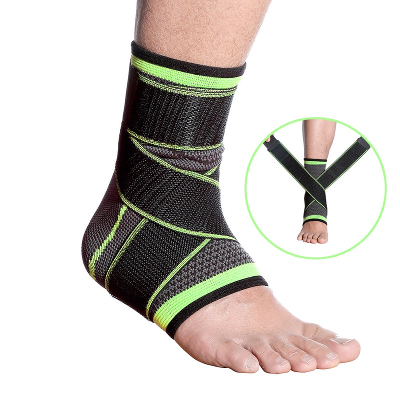 1PC 3D Ginásio de Esportes de Apoio Tornozelo Pressurizado Apoio para o Punho Badminton Ankle Brace Protector com Alça Cinto Elástico de Fitness 2020