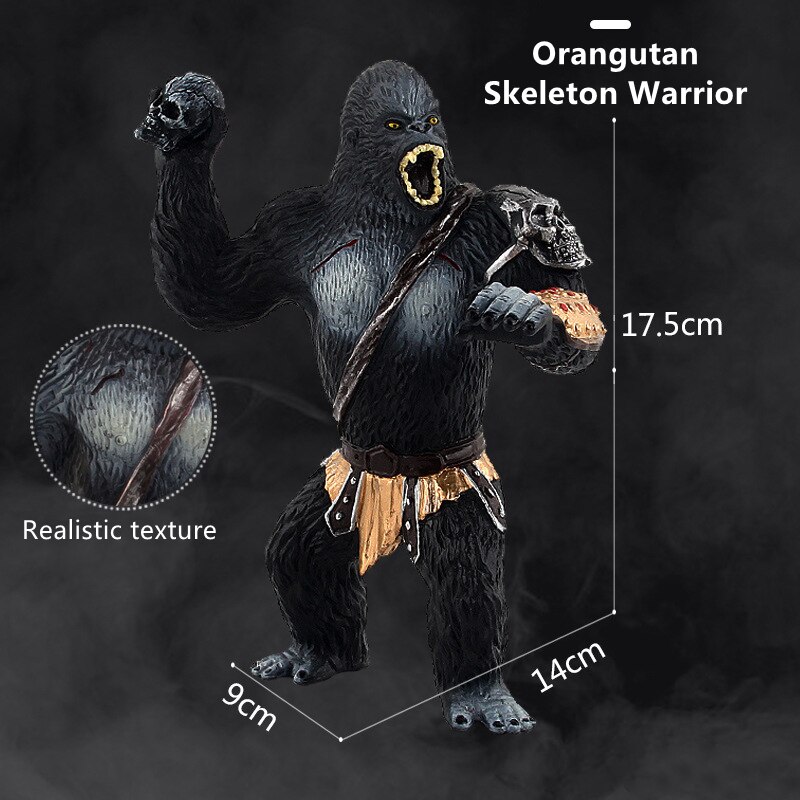 King Kong great ape model ornaments violent King Kong skeleton warrior simulation static hand-made toys parent-child interaction: -brown