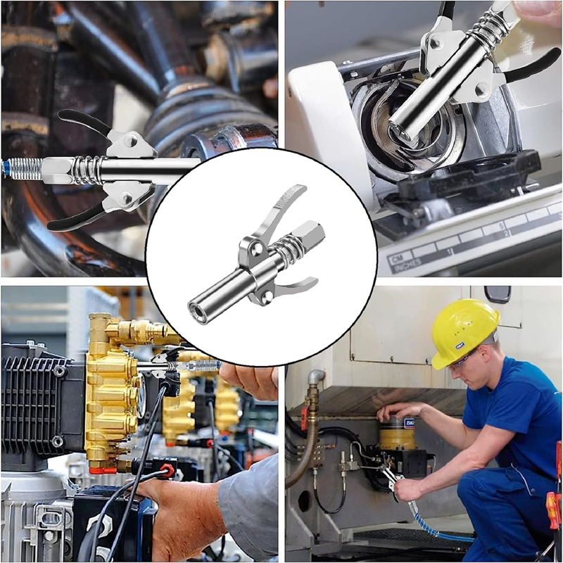 NPTI/8 10000PSI coupleur de graisse robuste à dégagement rapide coupleur de pistolet à graisse à huile deux presse facile à pousser pompe à huile de pistolet à graisse