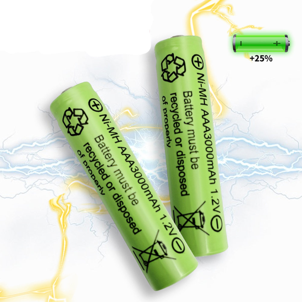 Piles rechargeables jaunes Ni-MH, AAA 3000mAh 3A 1.2V, pour jouets MP3 RC, lampe de poche led, 1-20 pièces