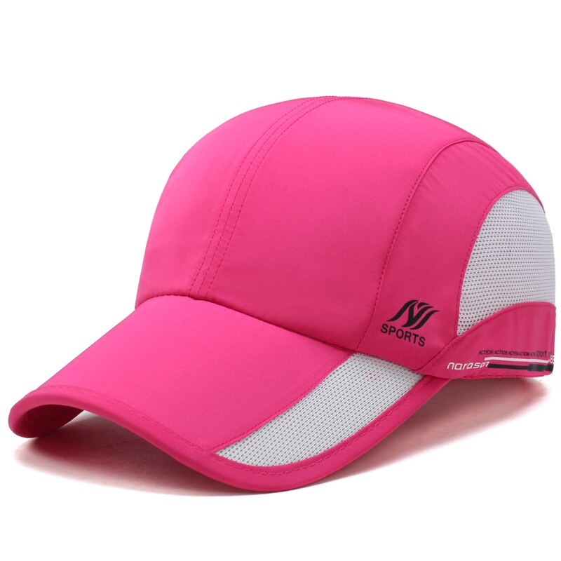 Unisex sommer mand baseball cap mænd kvinder hætter hurtig tør hat knogle mandlige klatring løbende sport hatte: Rose
