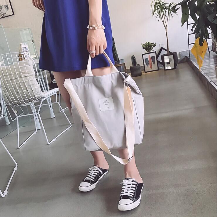 Canvas Womens Tote Bags Crossbody Messenger Bag Shoulder Work Travel Book Handbag Unisex Bucket