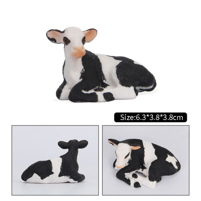 Animal toy model solid simulation set children's farm animal toys student cow buffalo Buffalo Bison ornaments: C