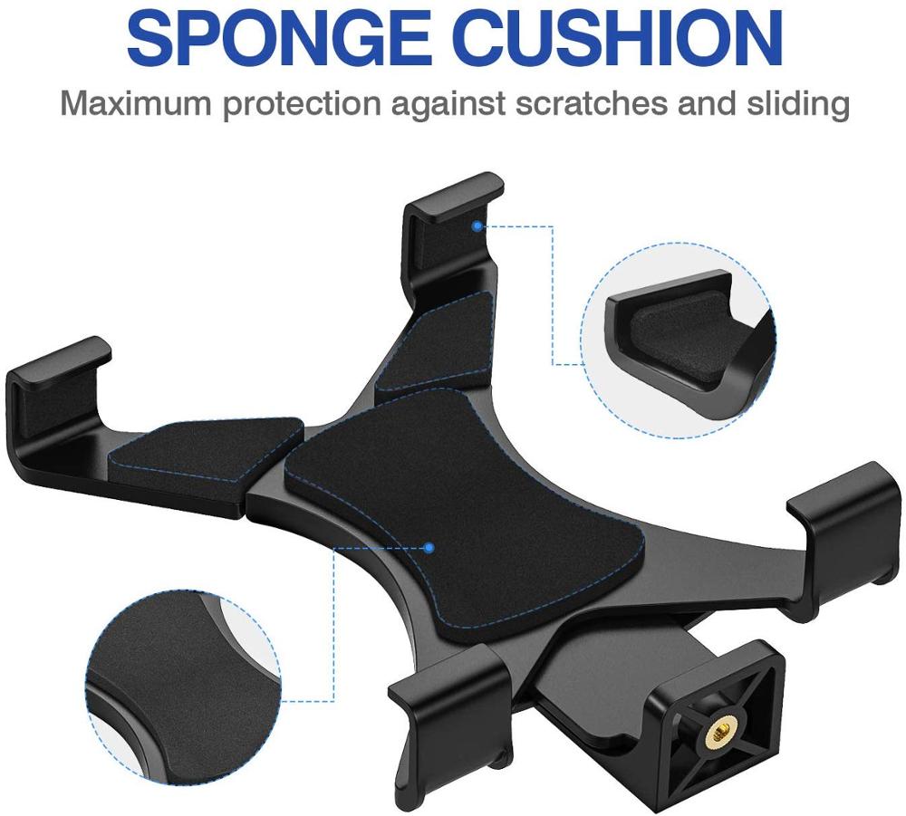 Tablet Stand, Adjustable Tablet Tripod Mount Adapter, Tablet Clamp Holder for iPad Air Mini Pro Galaxy Tab E 7-11''