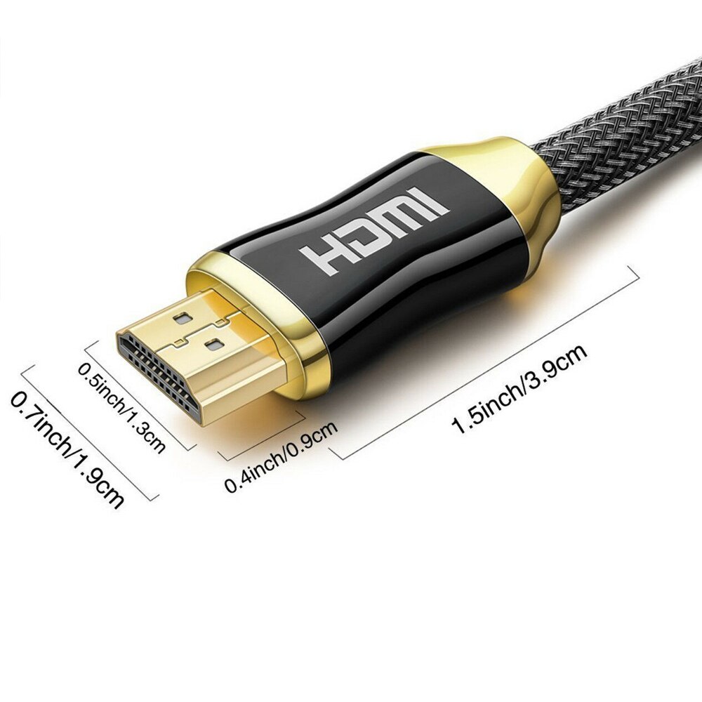 1m 2m 3m 5m 10m premium 4k hdmi kabel 2.0 højhastigheds guldbelagt flettet bly 2160p 3d hdtv uhd