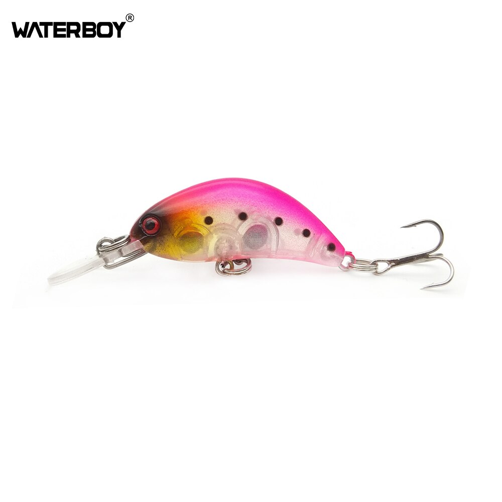 Waterboy Mini Crankbait Lokt Vissen Artificail Aas 4 Cm 1.6in 3.4G 0.1 Oz Wobbler Plastic Vissen Lokken Tackle Bas pesca Lake: C4