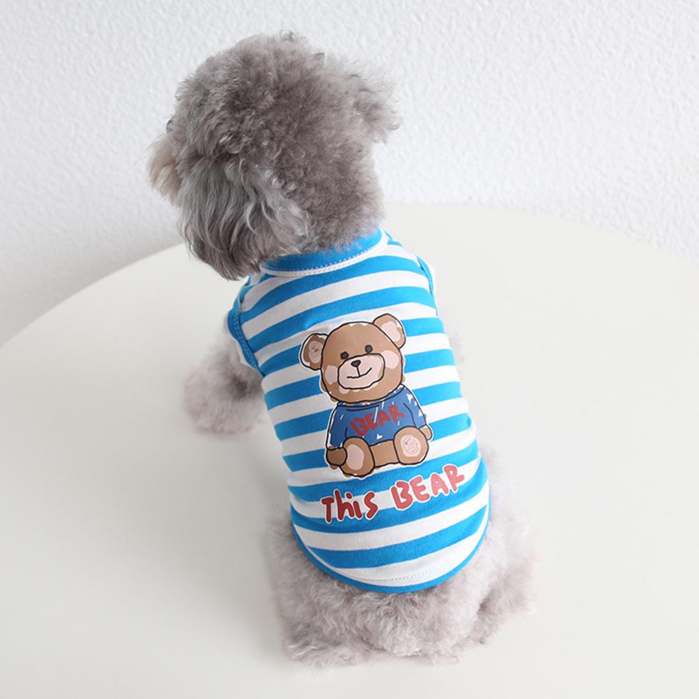 Nuttig Hond Mouwloos Shirt Voorkomen Benauwdheid Dierbenodigdheden Huisdier T-shirt Hond Shirt Gestreepte Patroon Voor Home Hond Vest