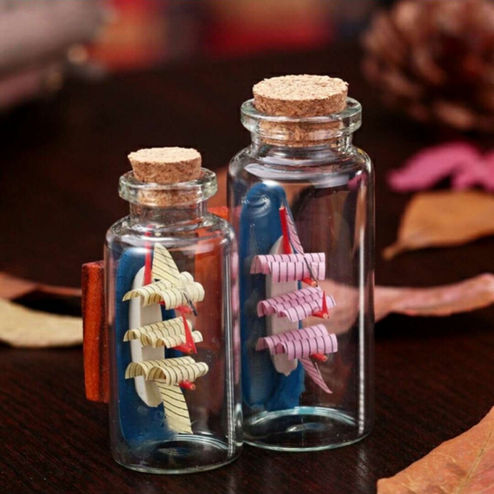 10pcs Mini Transparent Bottles With Cork Stopper Capacity For 10ml 15ml 20ml 25ml 30ml 40ml 55ml Glass Jars Wishing Bottle