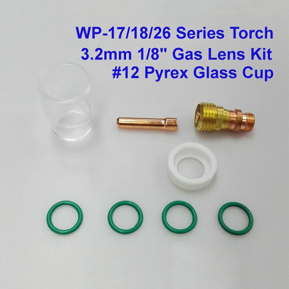 8pcs Kit For WP-17/18/26 TIG Welding Torch Stubby Gas Lens #12 Heat Glass Cup Repalacement Tools Welding Accessories
