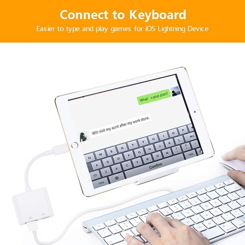 USB Camera Adapter For iPhone OTG Cable For Lighting to USB 3 Converter Camera USB Flash Drive U Disk Mouse Keyboard Connector