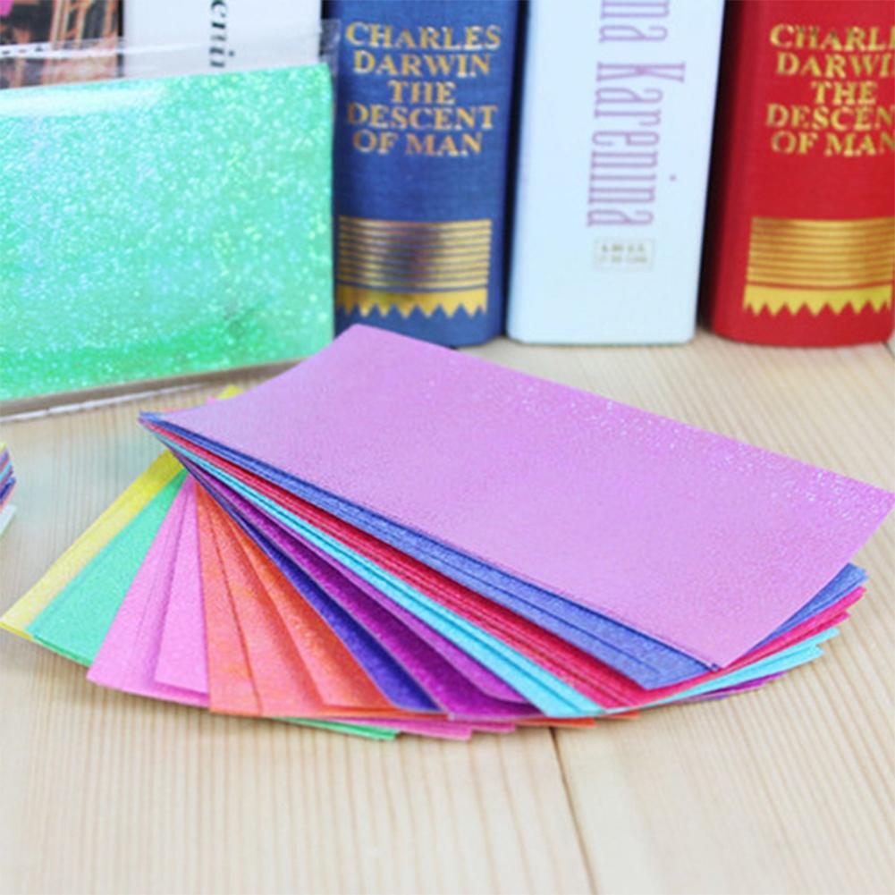 50pcs Folding Paper Metallic Cardstock Paper Papers Single Sided Handmade Folded Craft Papers Scrapbooking Decor DIY Pearl Paper