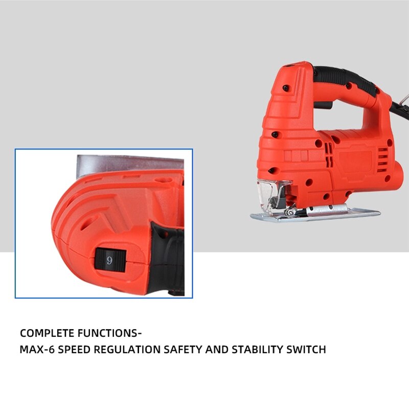 Multifunction Jig Saw 6 Variable Speed Electric Saw Jigsaw Adjustable Angle Cutting Metal Wood Aluminum Jigsaw Power Tools