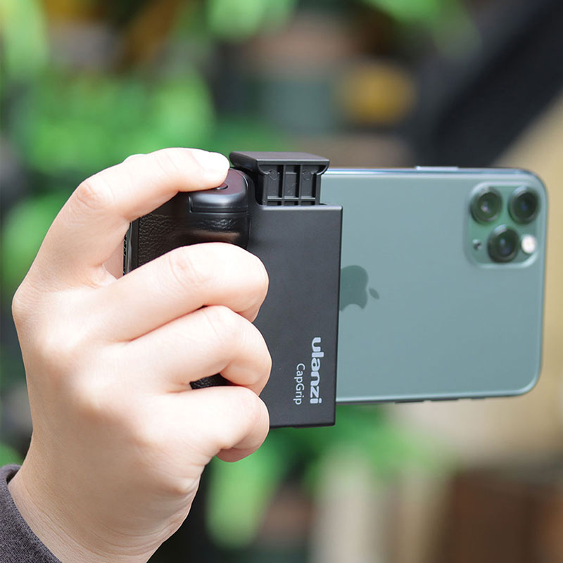 Ulanzi capgrip smartphone selfie booster trådløs bluetooth fjernbetjening telefon lukker anti-ryste håndtag greb stabilisator stativ