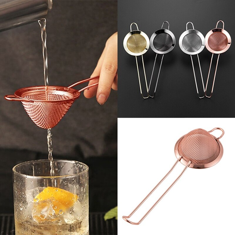 Colador de malla fina de acero inoxidable, colador de cóctel, removedor de trozos de jugo, té de la leche, café, Bar, utensilios para coctelería