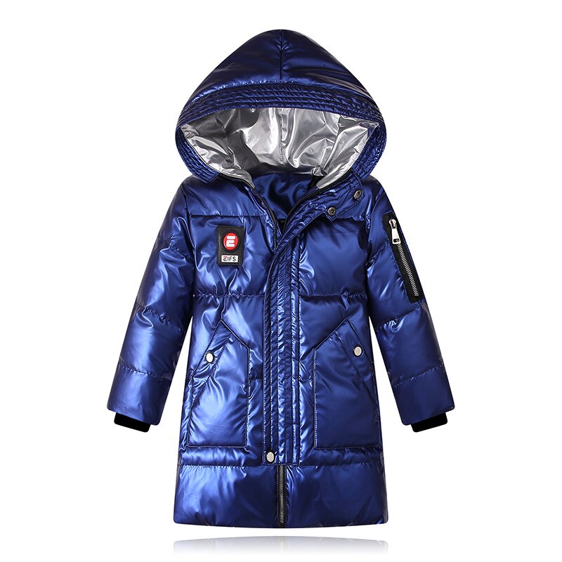 Kinderen Winter Jassen Shinny Kids Dikke Warme Bovenkleding Jas Voor Jongens 120-170Cm Parka LC096: Blue / 150CM