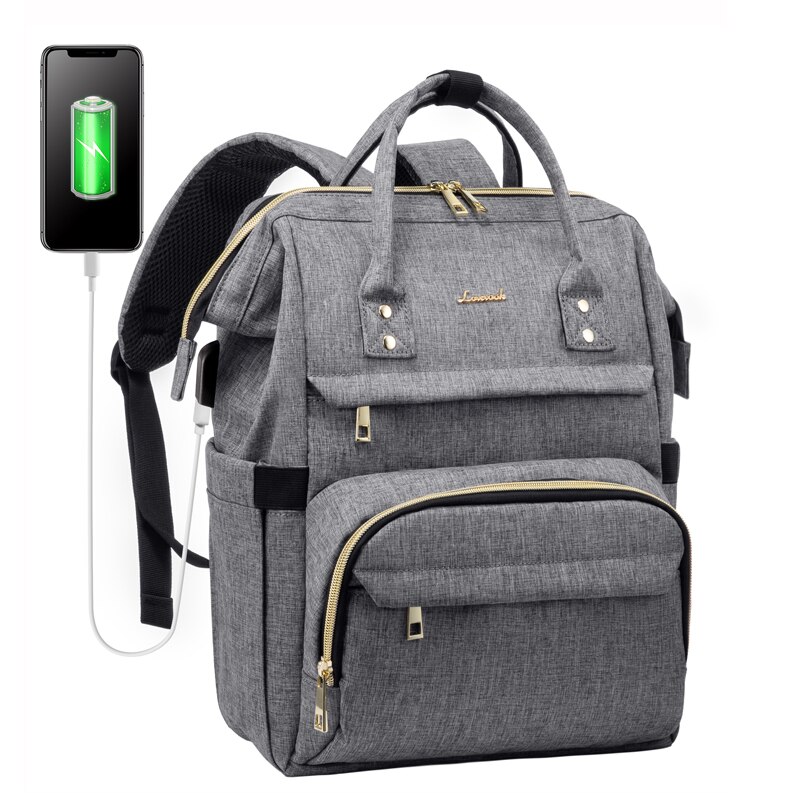 LOVEVOOK ,mochilas para mujer ,mochila mujer,mochila multifuncional para ordenador portátil unisex, morral de lona, resistente al agua, para la escuela y el trabajo,mochila trabajo: gray