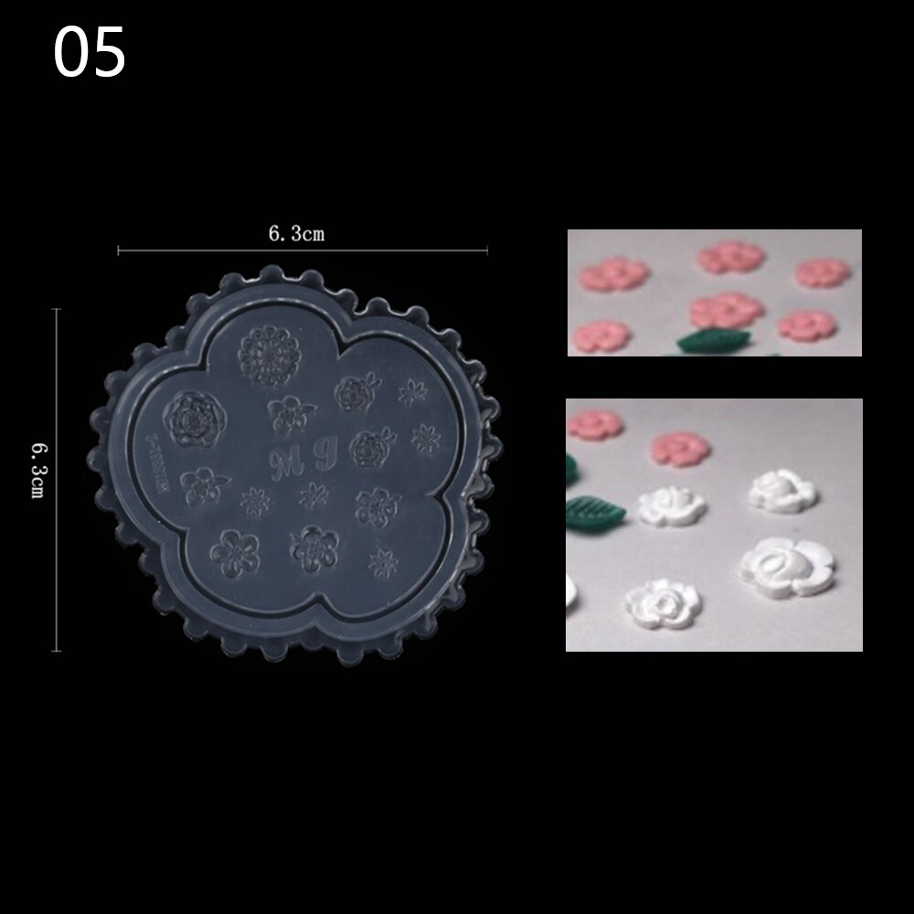 Nagelkunst stempel siliconen mal 3d bloemen sjabloon voor nagels uv gellak snijmal manicure decoraties gereedschap: Pruim
