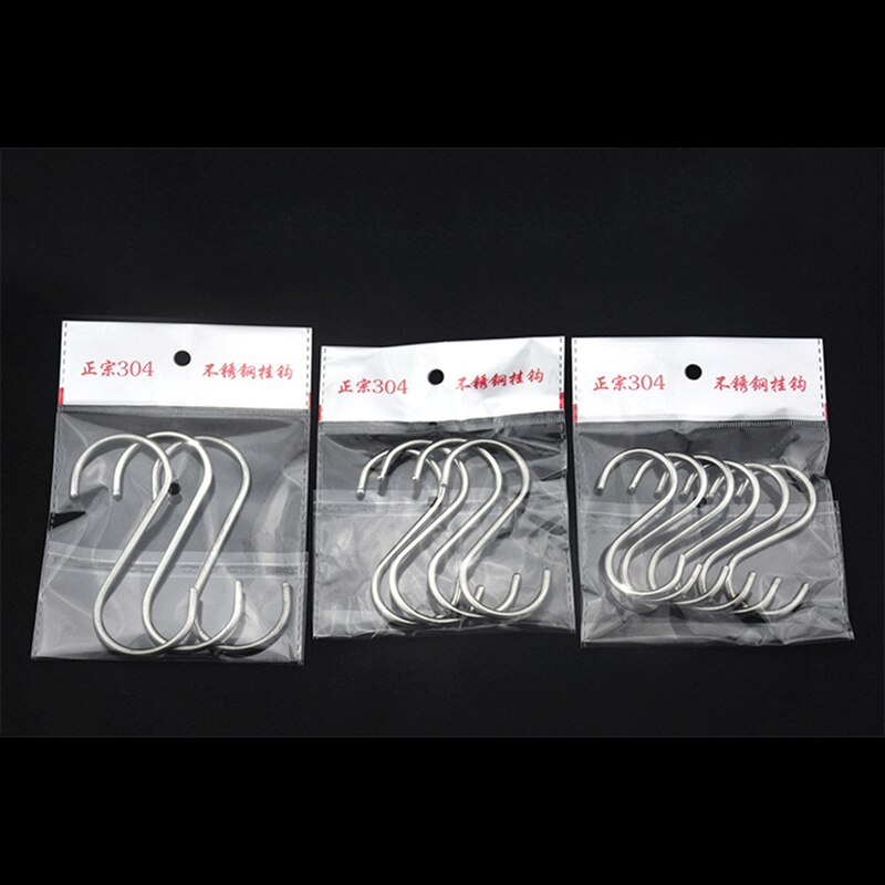 5 Pcs S Shaped Hooks Heavy Duty Kitchen Spoon Pan Pot Utensils Hangers Clasp Over The Door Closet Clothes Rack Hook